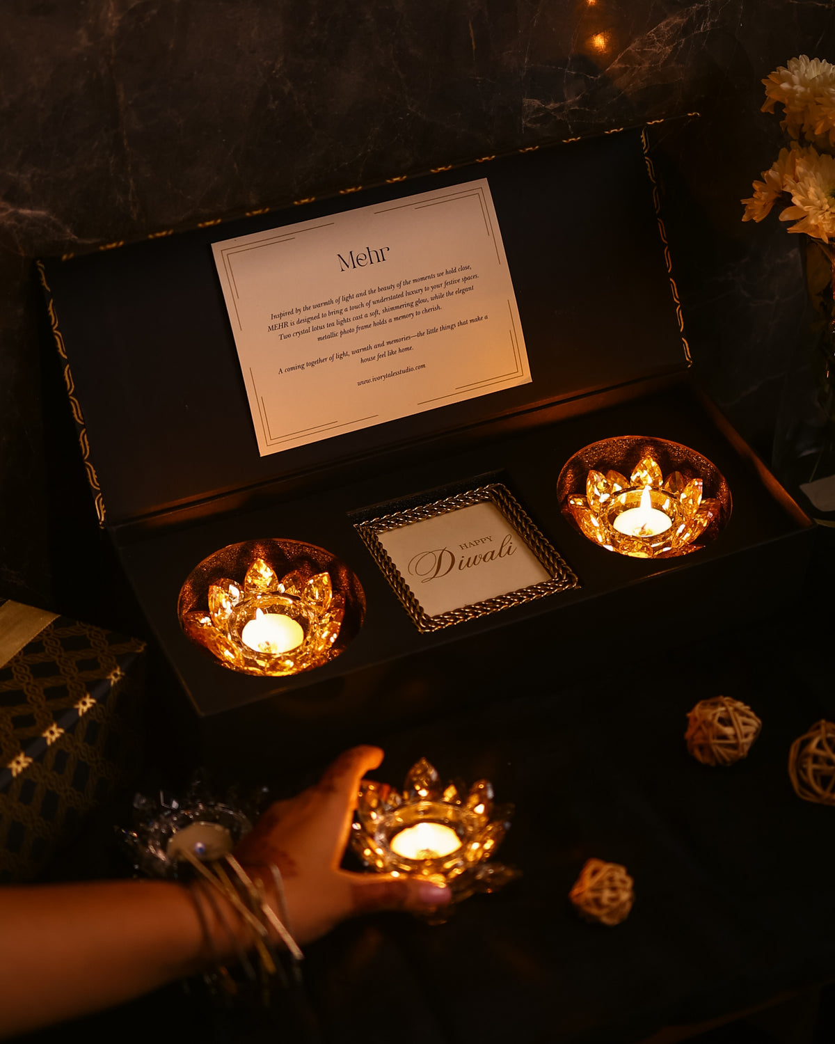 Mehr - Crystal T-Light Gift Set