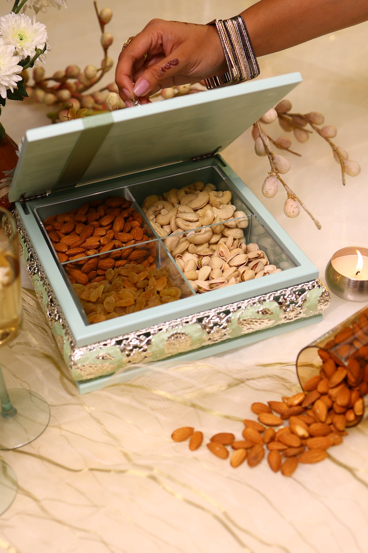 Mayura - Enamel Dry Fruit Box