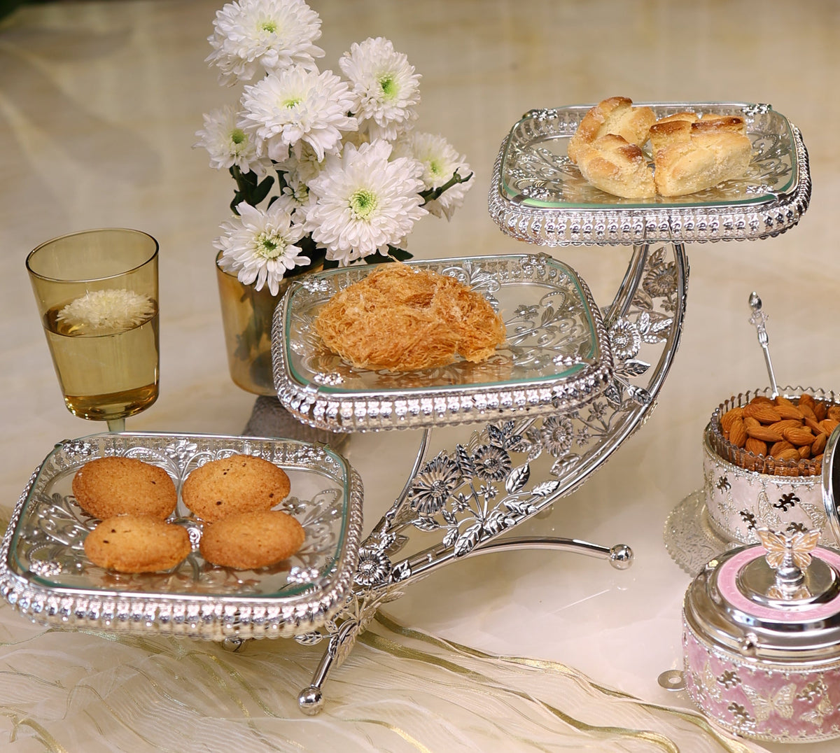 Jharoka - Three-Tier Dessert Stand